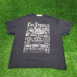 Vintage Las-Vegas Biker Shirt XL 24x28 Faded Y2K